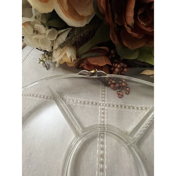 Vintage Mikasa Glass Serving Dish – Clear Glass with Goldtone Accents – 16 Inch - Picture 5 of 8